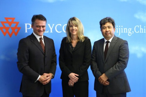 Polycom��̫�^(q��)�����ձȺ����������ޅ^(q��)����Hansjoerg Wagner (��һ)��Polycomȫ���N�ۈ�(zh��)�и�����Tracey Newell(����)��Polycom�Ї��^(q��)����(j��ng)�����(��һ)